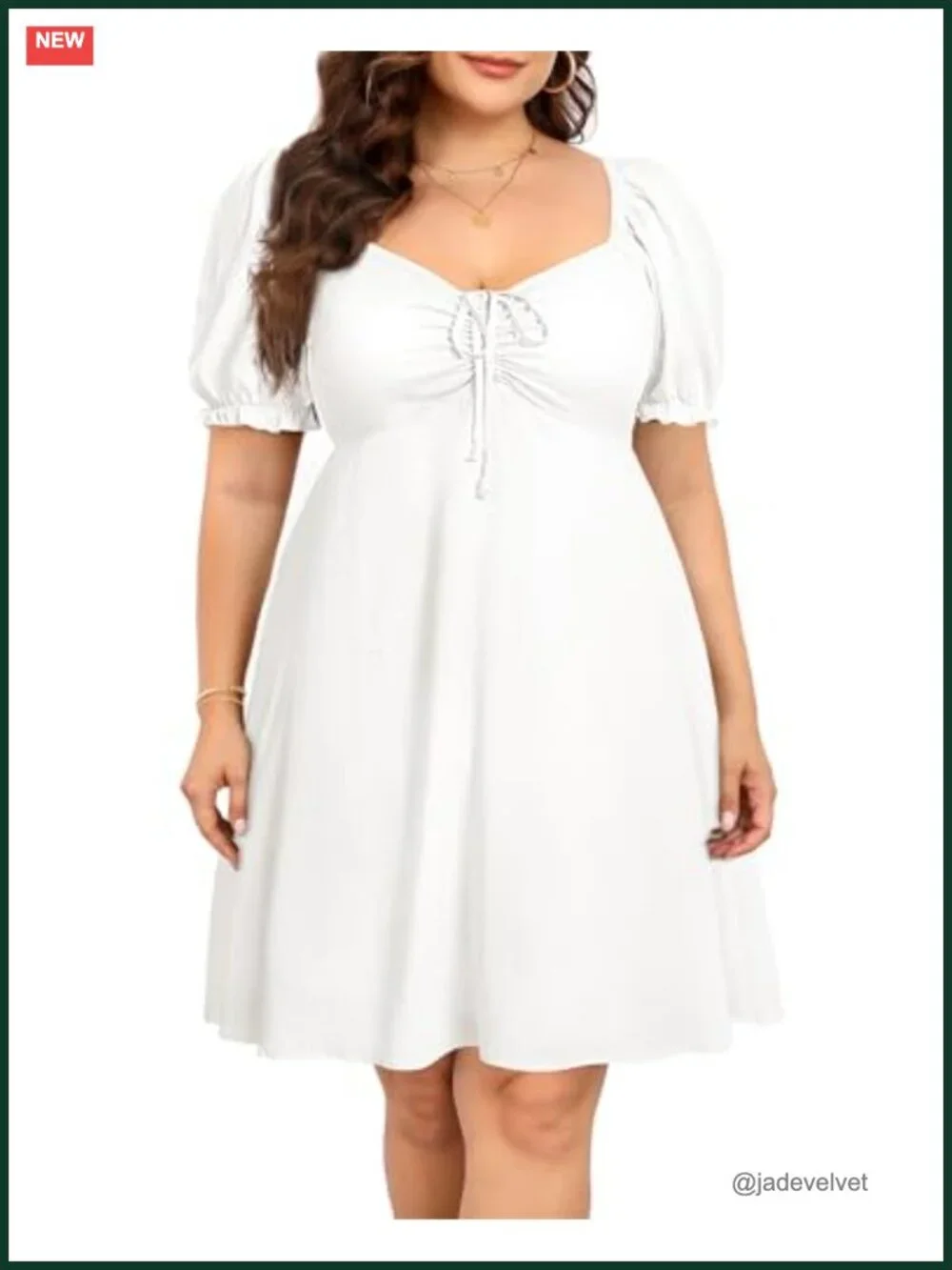 Puff Sleeve Sweetheart A-Line Mini Dress 100% Viscose Casual